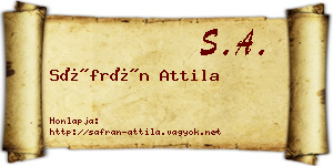 Sáfrán Attila névjegykártya